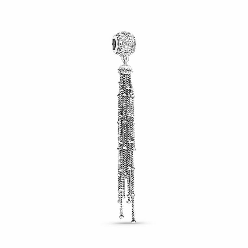 Pandora Enchanted Tassel Pendant Charm - Sterling Silver/Cubic Zirconia - Canada | DZ3958OC